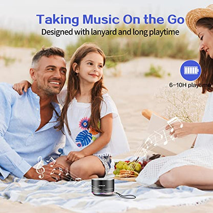 LENRUE Portable Bluetooth Speakers,Wireless Speaker with Clear Sound, Long Playtime, Small Mini Metal Speaker,Christmas Birthday Gifts for Men, Women,Kids(Black) - color: Black