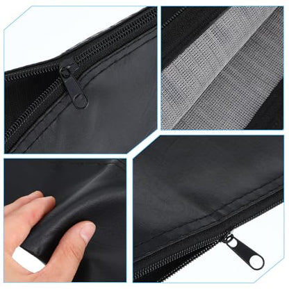 2 Pack Microphone Bags, Black Microphone Case for Wireless | Mic Protector Mic Storage Bag Black Zipper Storage Pouch 11.8" x 4.72" Case for Carrying Portable PU Leather Pouches - size: 11.8 × 4.72