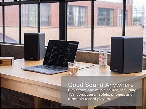 Micca PB42X Powered Bookshelf Speakers, 30W RMS, Desktop Stereo Pair, Black | 2-Way, 4-Inch Carbon-Fiber Woofer, 0.75-Inch Silk-Dome Tweeter, RCA AUX Inputs, Active Near Field Studio Monitor