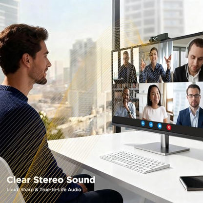 4K Webcam - Digital Condenser Microphone, 1/2.55" Sensor, Autofocus, 10x Zoom, Privacy Cover, Plug and Play, Ultra Compact USB Laptop/Mac/PC Web Cam, Suitable for Desktops/ Zoom/ Streaming(Black)