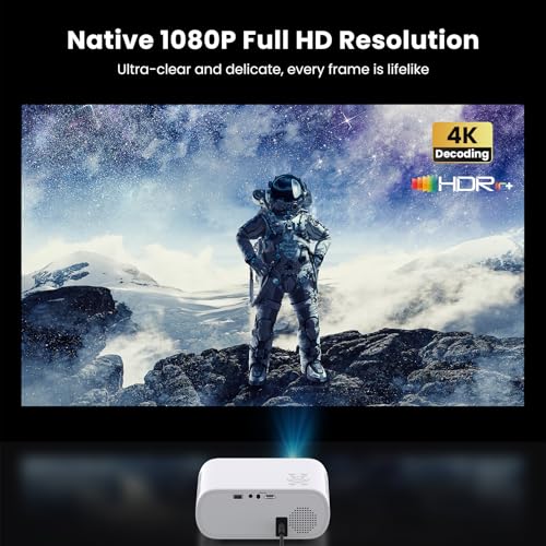 HOMPOW Official Licensed Smart Mini Projector with Wifi and Bluetooth - style: Netflix System