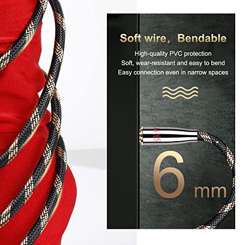 SKW HI-FI Toslink Optical Cable 3.2ft/1m, Precision-Polished PMMA Fiber | Nylon-braided Jacket, Gold-plated Plugs, Reinforced Core, S/PDIF 5.1 Support, Immune to EMI/RFI, TV to Soundbar & AV Receiver - size: 3.2 Feet