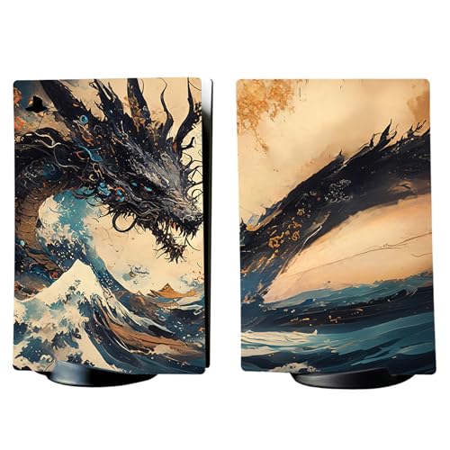 PlayVital Full Set Skin Decal for ps5 Console Digital Edition, Sticker Vinyl Decal Cover for ps5 Controller & Charging Station & Headset & Media Remote - Tempest Dragon - color: Tempest Dragon