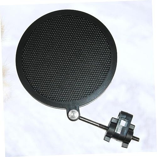 BESTonZON 1pcs Studio Microphone Double-layer Iron Net Windscreen Shield for Small Mics Protects against Plosives Saliva for Recording and Streaming Black