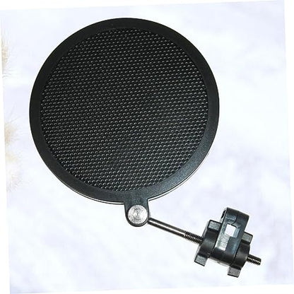 BESTonZON 1pcs Studio Microphone Double-layer Iron Net Windscreen Shield for Small Mics Protects against Plosives Saliva for Recording and Streaming Black