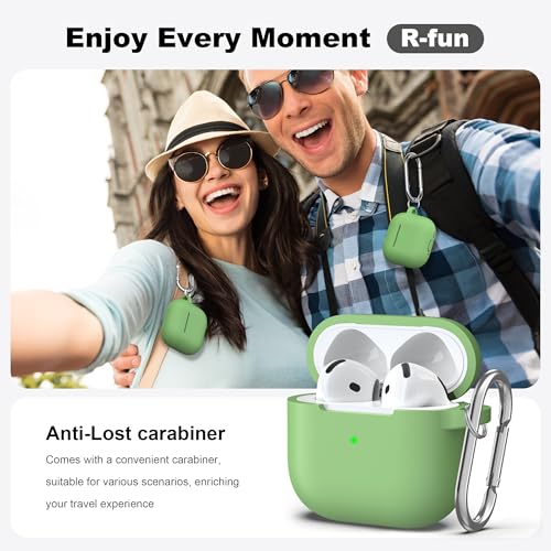 for AirPods 4th Case Cover with Cleaner Kit, Soft Skin Silicone Case Cover with Keychain, Full Protective Case for Men and Women, Compatible with Apple Latest AirPods 4 Case 2024?Avocado - color: C Avocado