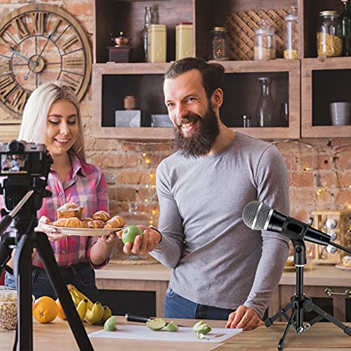 BILIONE Microphone Stand Desk Tripod, Portable Desktop Mini Mic Stand