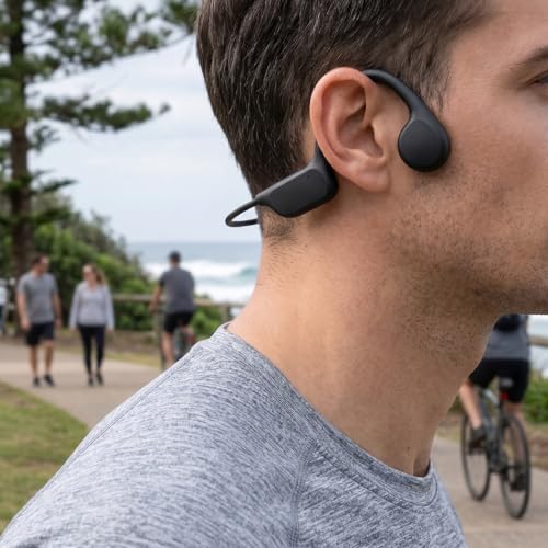 Bone Conduction Headphones Bluetooth, Water Proof Headphone with 32GB MP3 Player, IPX8, Bluetooth 5.4, Open Ear Sports Earphone for Swimming Running Cycling (Black) - color: Black