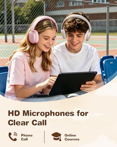 Wentronic Kids Headphones Wireless Bluetooth 5.4,Foldable Over Ear Headphones with 3.5mm Wired Mode,Safe Volume Limit,48H Playtime,Clear Calls,HD Sound for Toddlers/Children/School/Travel,Starlight - color: Starlight