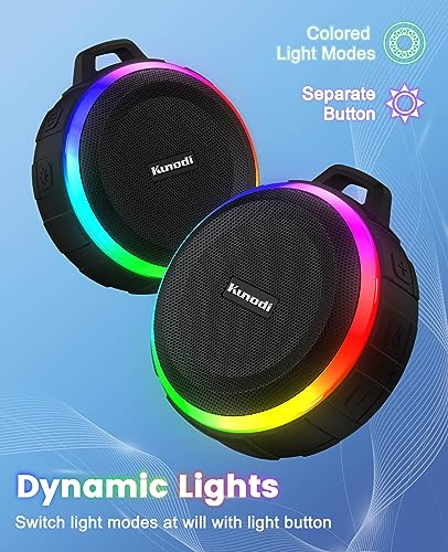 Kunodi Bluetooth Shower Speaker with IPX7 Waterproof, Crisp Clear Sound, True Wireless Stereo, Clip Portable for Pool Beach Boat Kayak Float Golf - color: WaterproofBlack