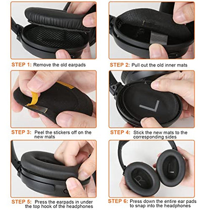 Earpads for Bose QuietComfort 45 QC45 QC35 ii QC35 Ear Pads Headphones Ear Cushions Replacement with Upgraded Memory Foam - color: QC45 Black