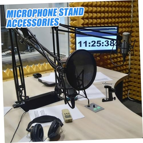 YARNOW Adjustable Microphone Boom Arm Stand Metal Base Desk Clamp for Streaming Podcasting and Recording Compatibility with Various Mic Models Space Saving Design and Easy Assembly