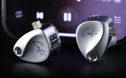 KZ Castor IEM Earphones Wired Earbuds,2DD Tuning Adjustable Dual-Driver Supper Bass Wired Headphones, Harman Target Version Monitor Headphones - color: Silver, style: without Mic