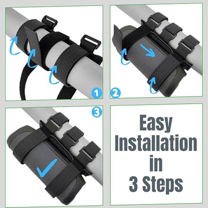 Portable Speaker Mount for Bike - Heavy-Duty Waterproof Hook and Loop Fastener Strap Holder Fitting Railing, Roll Bar & Frame of Bicycle, Golf Cart, Scooter, UTV, ATV, Motorcycle, Stroller - color: Black Grained Basic