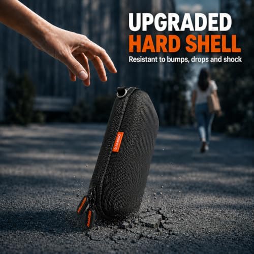 Small Hard Shell Zipper Case, Universal Protective Electronic Carrying Case | Black Portable Small EVA Travel Case Storage Pouch Bag for Power Bank, External Hard Drive, Charger, Cell Phone, USB Cable - color: Black
