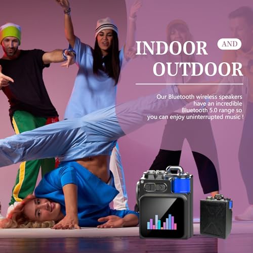 bosta Portable Bluetooth Speaker with Touch Screen, Wireless Stereo Pairing, Wild Mini Rugged Travel Outdoor Speaker, Metal Wild Cool Look, for Travel Home Shower Party Beach Camping Hiking (Gray)