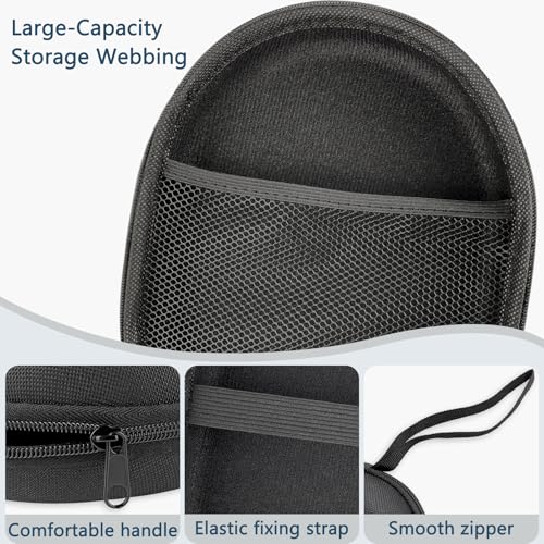 ZUFECY Large Headphone Case, Hard EVA Shell Protective Storage Box with Mesh Pocket, Compatible with Most Over-Ear Headphones (Black, 8.6"x7.5"x2.3")