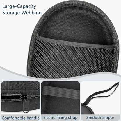 ZUFECY Large Headphone Case, Hard EVA Shell Protective Storage Box with Mesh Pocket, Compatible with Most Over-Ear Headphones (Black, 8.6"x7.5"x2.3")