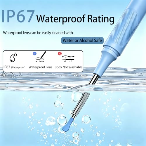 Ear Wax Removal Kit, Ear Cleaner with Camera, 1080P HD Ear Camera with Light, Ear Cleaning Camera Ear Pick Set, Ear Wax Removal Tool Camera Compatible with iOS & Android(Blue) - color: Blue