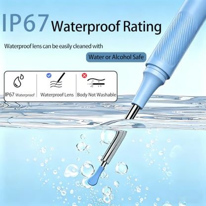 Ear Wax Removal Kit, Ear Cleaner with Camera, 1080P HD Ear Camera with Light, Ear Cleaning Camera Ear Pick Set, Ear Wax Removal Tool Camera Compatible with iOS & Android(Blue) - color: Blue