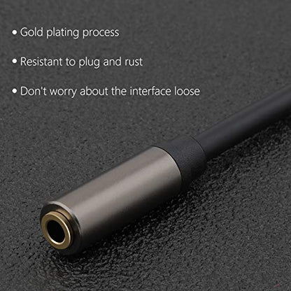 3.5mm Female to Female Adapter Cable TRS Stereo Audio AUX Connector Cod for Headphones, Car, HiFi - 15cm/6inch (Coffee) - color: Coffee