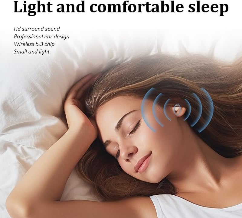 Mini Earbuds for Work and Sleep, Small Bluetooth 5.3 Headphones, 24 Hours Total Battery Life