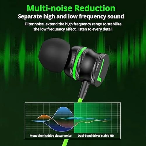 Wired Earbuds with Microphone,3.5mm Magnetic in-Ear Headphones with Volume Control and Noise Cancelling,Compatible with Phone,Tablet, Laptop(Green) - color: Green
