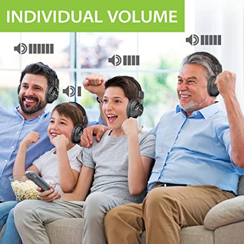 Avantree Quartet - Four Wireless TV Headphones with Transmitter | Group listening system with four headphones, no lip-sync delay, and. - style: Quartet