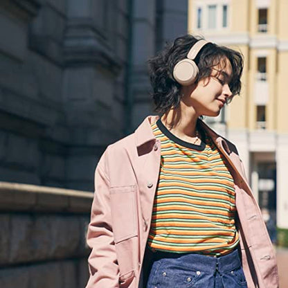 Sony WH-CH520 Best Wireless Bluetooth On-Ear Headphones with Microphone for Calls and Voice Control, Up to 50 Hours Battery Life with Quick Charge Function, Includes USB-C Charging Cable - Beige - color: Beige