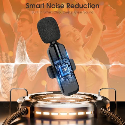 MAYBESTA Wireless Mini Microphone for iPhone iPad - Bluetooth Lavalier Lapel Phone Mic for Audio Video Recording - Content Creator Microphones for YouTube Tiktok Podcast Steaming Vlogging