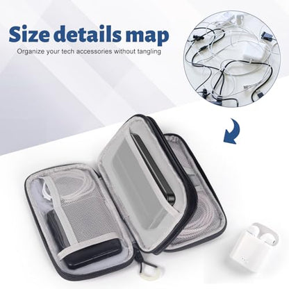 Electronic Organizer, Travel Cable Organizer Case - Compact 8-Pocket Pouch for Chargers, Cords & Tech Accessories (8.2x5.9x2 Inch)