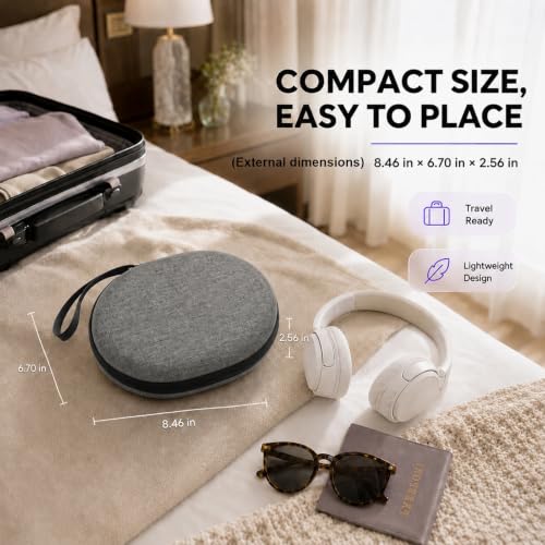 Hard Headphone Case for JBL Tune 770NC/510BT/720BT/520BT/670NC | Wave Foam, Elastic Strap, Soft Lining, Mesh Pocket, Carry Handle, Folded Headphone Storage, Deep Gray, Case Only - color: Deep Grey