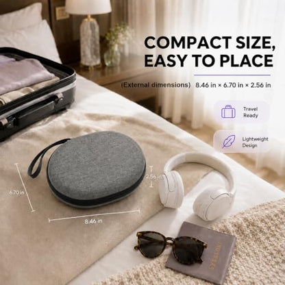 Hard Headphone Case for JBL Tune 770NC/510BT/720BT/520BT/670NC | Wave Foam, Elastic Strap, Soft Lining, Mesh Pocket, Carry Handle, Folded Headphone Storage, Deep Gray, Case Only - color: Deep Grey