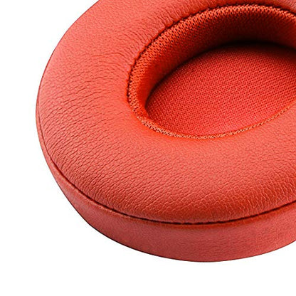 SoloWIT Earpads Cushions Replacement for Beats Solo 2 & Solo 3 Wireless On-Ear Headphones, Solo2 Solo3 Ear Pads with Soft Protein Leather, Added Thickness - Orange - color: Orange