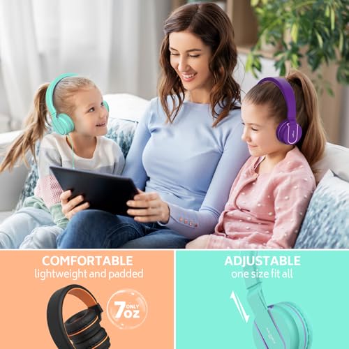 AILIHEN Kids Headphones Bulk 10-Pack for School Classroom with Mic, 93dB | Volume Limited K-12 On-Ear Durable Headset for Everyday Students Children, 3.5mm Jack for Chromebooks Tablets Laptop Computer - color: 10Pack