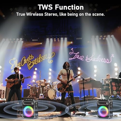 Karaoke Machine with 3 Wireless 0-Delay Microphones for Adults, Portable Bluetooth Speaker with 5.25" Woofer & 2" Tweeter, PA System Bass/Treble/Echo Control Supports TWS/FM/TV/AUX/USB/TF/REC - size: 3 Mics