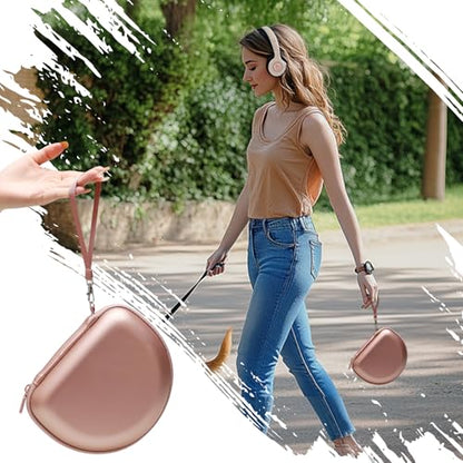 Headphone Case Compatible with Beats Studio Pro/Solo 4 / Studio 3 / Solo 3 / Picun B8 / BERIBES/JLab JBuds Lux ANC Wireless Bluetooth Noise Cancelling Headphones (Rose Gold) - color: Rose Gold