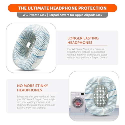 WC SweatZ Max - Patented Silicone Sweat Covers for AirPods Max 1 | Made by Wicked Cushions | (Does Not Fit AirPods Max 2). Sweatproof, Full Earpad Protection | Ivory Tide - color: Ivory Tide