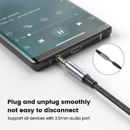 MOSWAG 13.12FT 3.5mm Male to Female Extension Cable with Microphone Stereo - color: Black, size: 13.12 ft