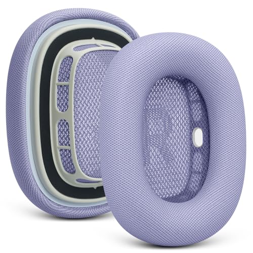 Ear Cushions Replacement for Apple AirPods Max 1 & 2- Cups Headphones Pads | Upgraded Earpads Covers Sweatproof Protein Leather Silicone Foam for Workout & Gym (Purple) - color: Purple