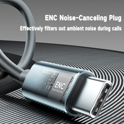 wired Ear buds with Mic Noise Cancellation Dynamic Bass In-ear Headphones | USB C Plug,Call Microphone Noise Cancelling wired Earphone,Sound-Isolating High fidelity USB Type C earbud with DAC audio