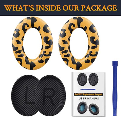 Replacement Earpads Cushions for Bose QuietComfort 35 (QC35) & Quiet Comfort 35 II (QC35 ii) Headphones, Ear Pads with Softer Leather, Noise Isolation Foam, Added Thickness (Tiger Stripes) - color: Tiger Stripes