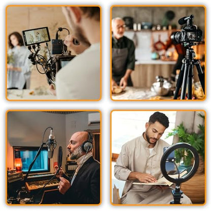 Mic Screw Adapter Thread 5/8 to 1/4 & 5/8 to 3/8 Adapter Set | For Microphone Stand to Tripod, Camera Adapter - size: 1/4 & 3/8 Kit