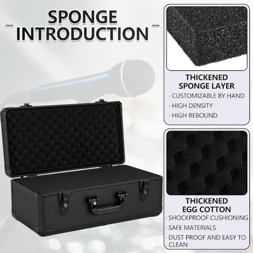 20 Inch Carrying Case with Customizable Pre-Diced Foam | Aluminum Case, Aluminum Alloy Sturdy Build, Storage Case for Microphone, Equipment, Camera, Tools, Recorder, etc - size: 20.4x10.2x7.9 Inch