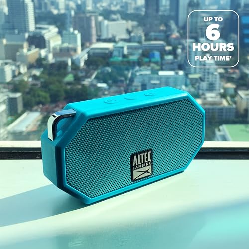 Altec Lansing Mini H2O - Waterproof Bluetooth Speaker, IP67 Certified & Floats in Water, Compact & Portable Speaker for Hiking, Camping, Pool, and Beach,Aqua - color: Aqua