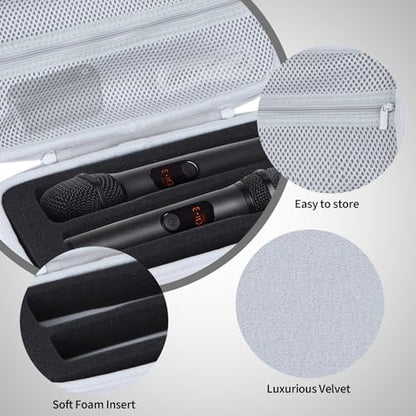 Storage Case Compatible with JBL Wireless Two Microphone System | Lightweight Carry, Secure Storage, Convenient Zipper, Soft Interior,Gray Case - color: Gray