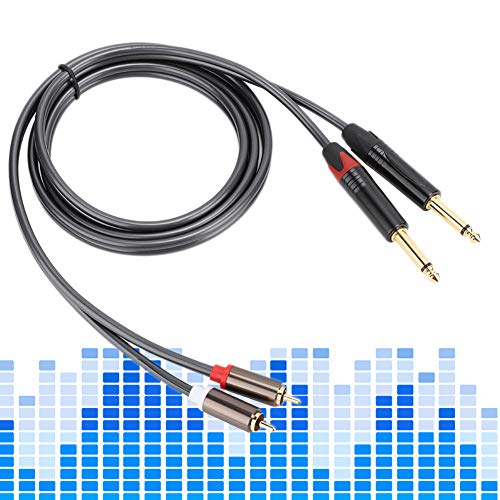 ZJchao to 1/4 Adapter, 1.5M Audio Interconnect Cord 6.35Mm Stereo to C A Phono Insert Cable Audio Wire Cords with Gold Plated Plugs for Phono Microphone Mic Mixer Amplifier