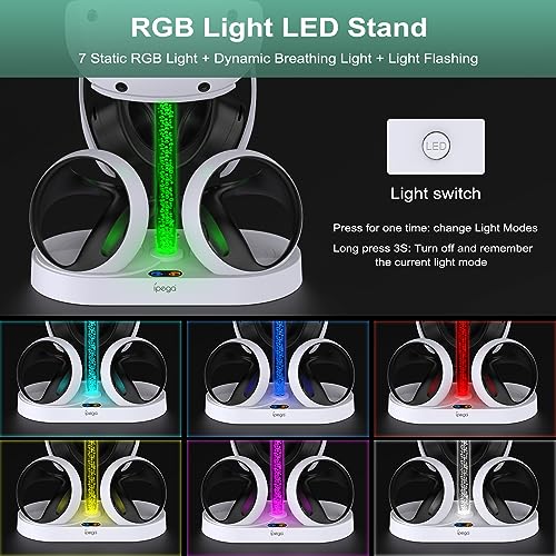 FASTSNAIL RGB Charging Stand & Storage Station for PlayStation VR2 - White - color: White
