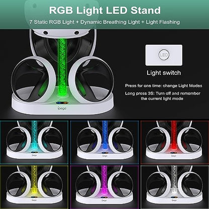 FASTSNAIL RGB Charging Stand & Storage Station for PlayStation VR2 - White - color: White