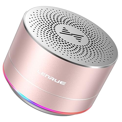 LENRUE Portable Wireless Bluetooth Speaker with Built-in-Mic,Handsfree Call,AUX Line,HD Sound and Bass for iPhone Ipad Android Smartphone and More (Pink+case) - color: Pink+case